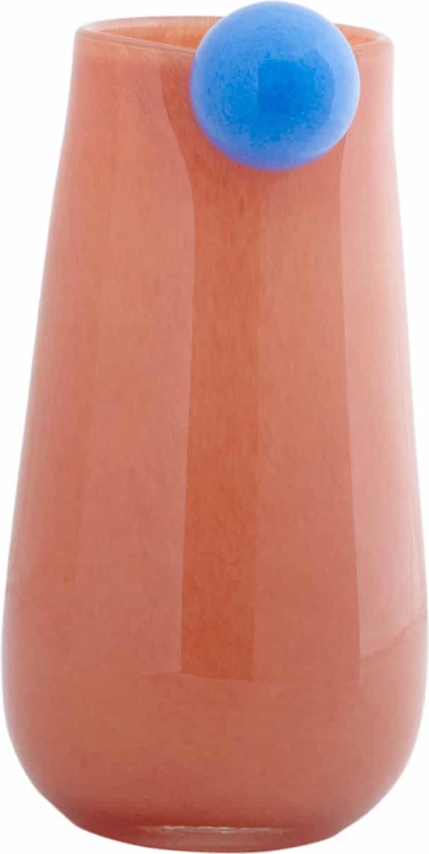 Presente jarrón bolita mediano - naranja - ø15cm - vidrio - escandinavo - florero - decoración del hogar - jarrón decorativo para salón o dormitorio