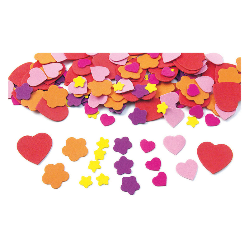 Colorations - hart, bloemen vormen foam, 150st.