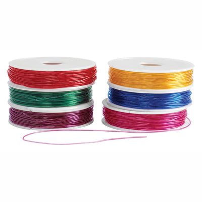 Coloraciones: cable de cuentas de color estirable 6 bobinas, 55mtr.