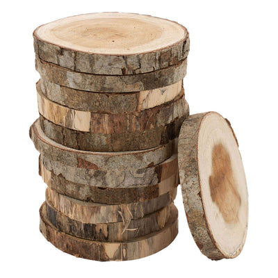 Colorazioni dischi di legno non trasformati 8-10 cm, 12st.