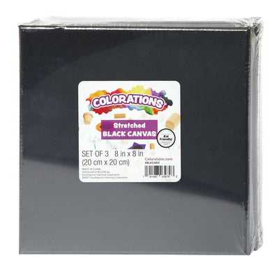 Colorazioni tela nera 20x20cm, set di 3