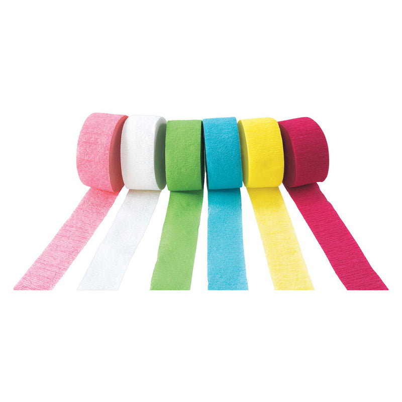 Colorations crepe papel slingers set 2, conjunto de 6