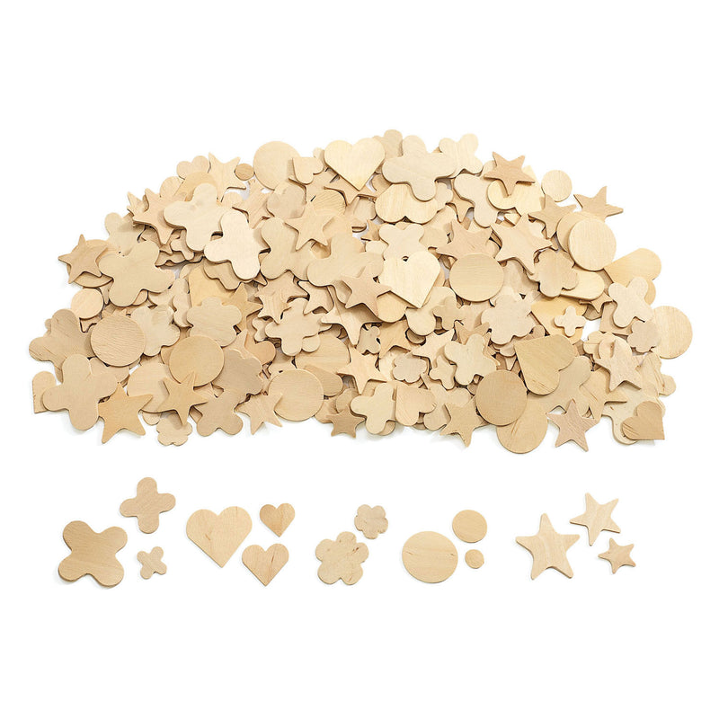 Colorazioni forme di legno naturali in 5 design, 350st.