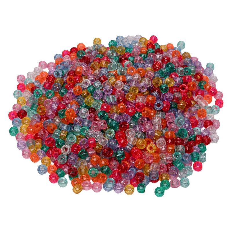 Colorazioni - Perline di pony Glitter 6x9 mm, 1000st.