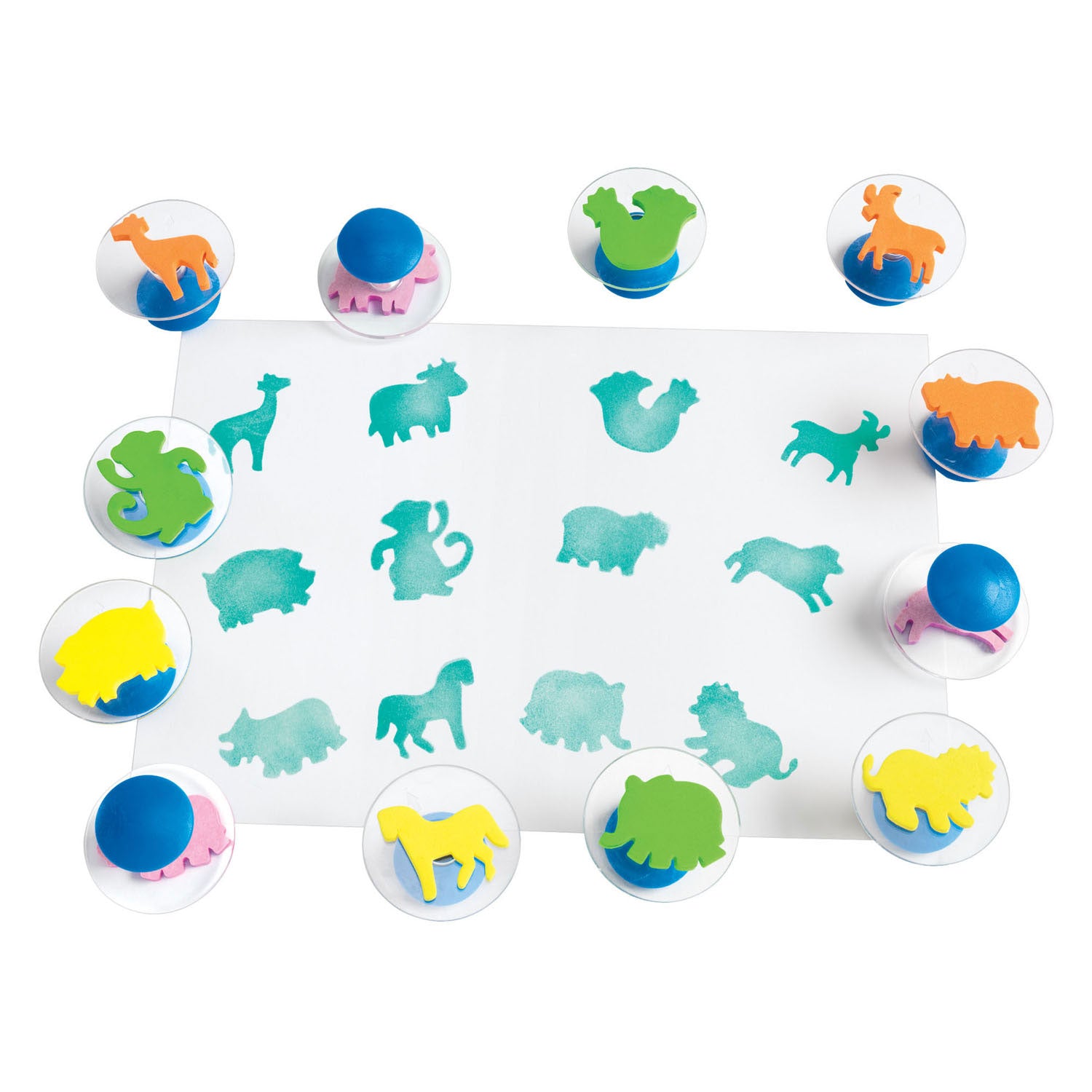 Coloraciones - sellos de animales - 12 uds.