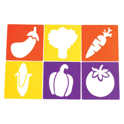 Coloraciones - plantillas de frutas reutilizables - 12uds.