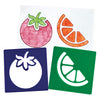 Colorazioni - modelli frutta riutilizzabili - 12pz.
