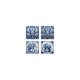 Sottobicchieri blu elefante bianco set da 4 pezzi