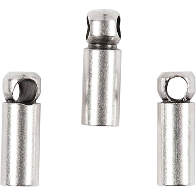 Tappi finali Creativ Company, l: 8 mm, d 2 mm, placcato argento, 10 pezzi 1 scatola