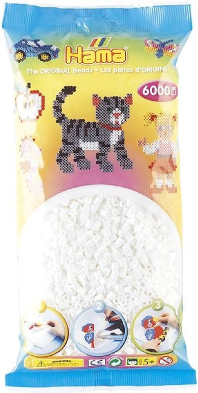 Hama String Beads Beads de cuerda 6000 piezas blancas