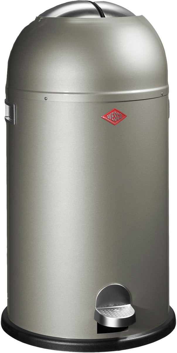 Wesco kickmaster prullenbak | pedaalemmer | 33 liter | metaal - nieuwzilver | afvalemmer - made in germany