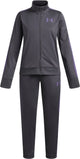 Under armour ua rival knit track suit-gry meisjes trainingspak - castlerock - paars luxe - paars luxe