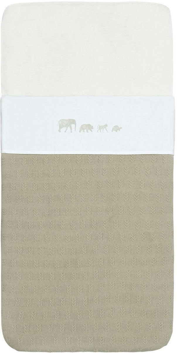 Jollein baby laken ledikant 120x150cm animals olive green