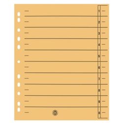 Hojas de separación niceday 1-10 230 g m2 a4 extra ancho amarillo