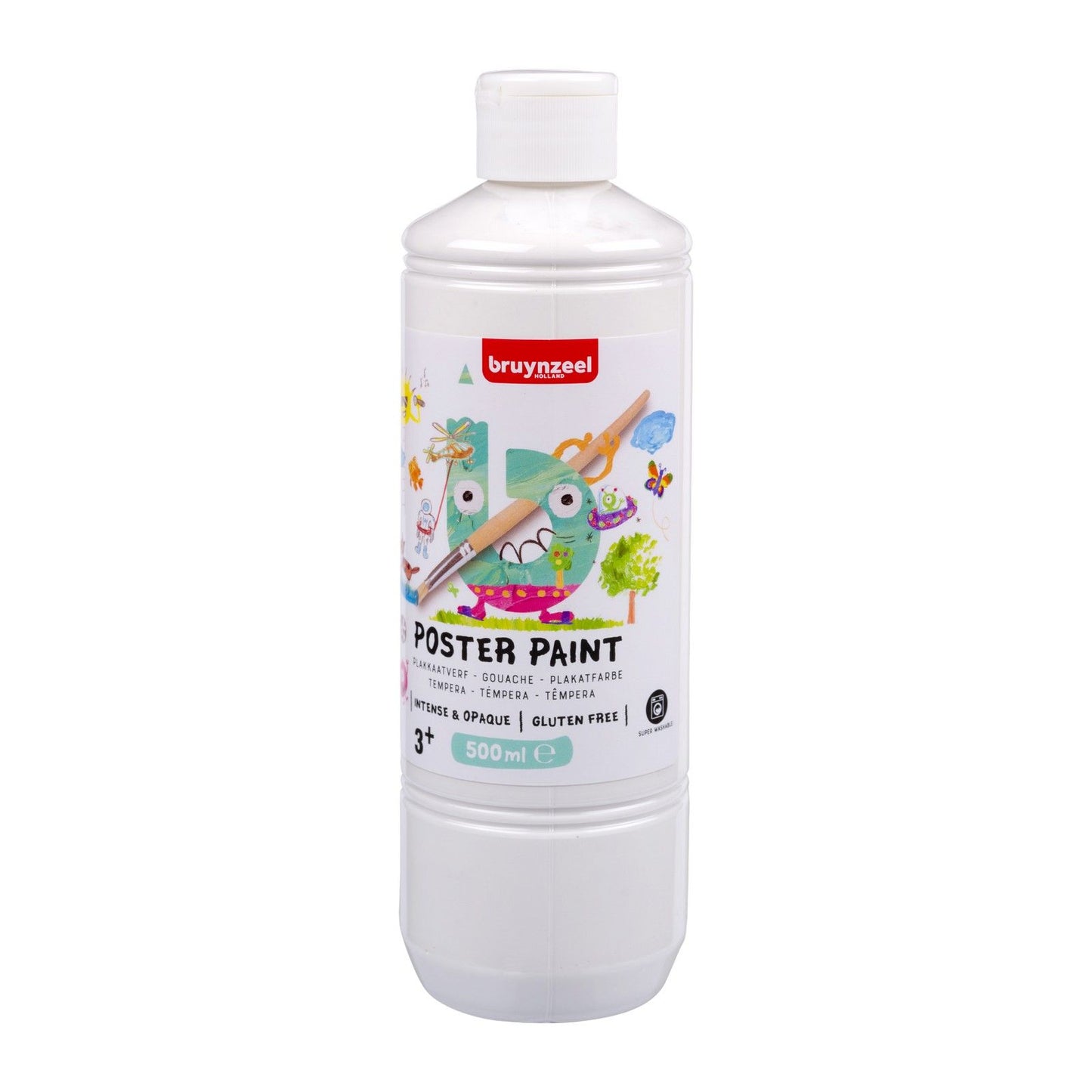 Bruynzeel • pittura a guazzo per poster, 500 ml, bianca