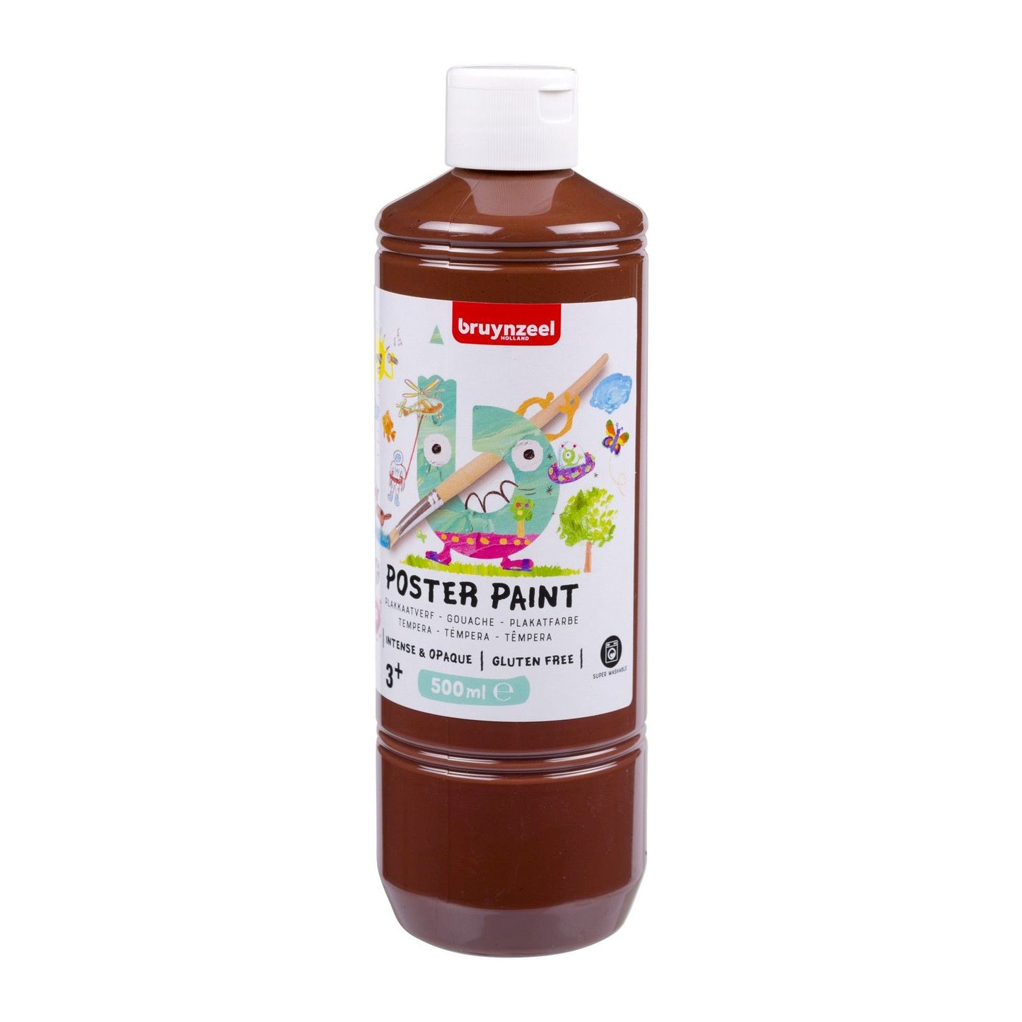 Bruynzeel • pittura a guazzo per poster, 500 ml, marrone