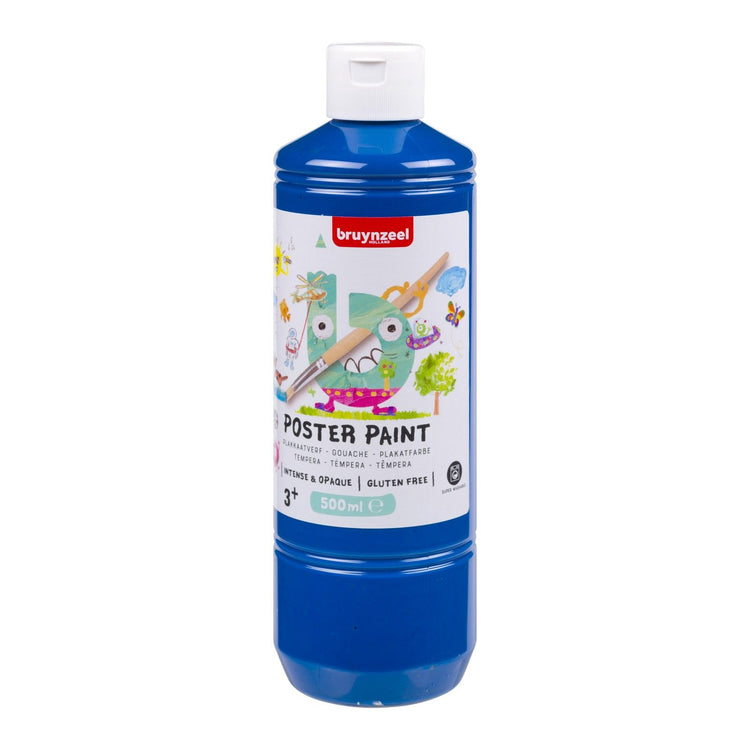 Bruynzeel • pittura a guazzo per poster da 500 ml, blu intenso