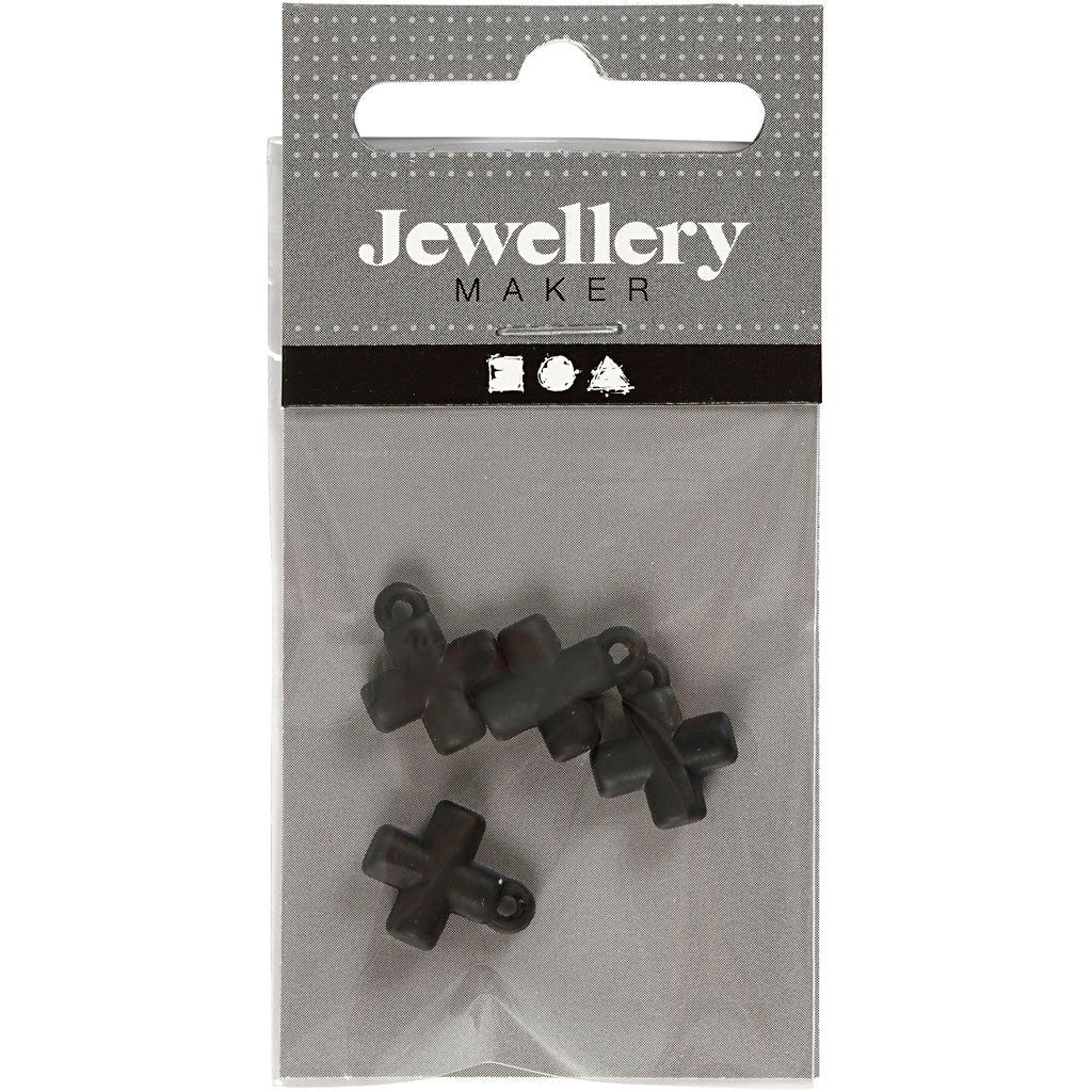 Croce aziendale Creativ, misura 10x10 mm, misura buco 1,5 mm, nero, 4 pezzi 1 scatola