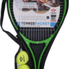 Raqueta de tenis con cubierta y 2 bolas verde