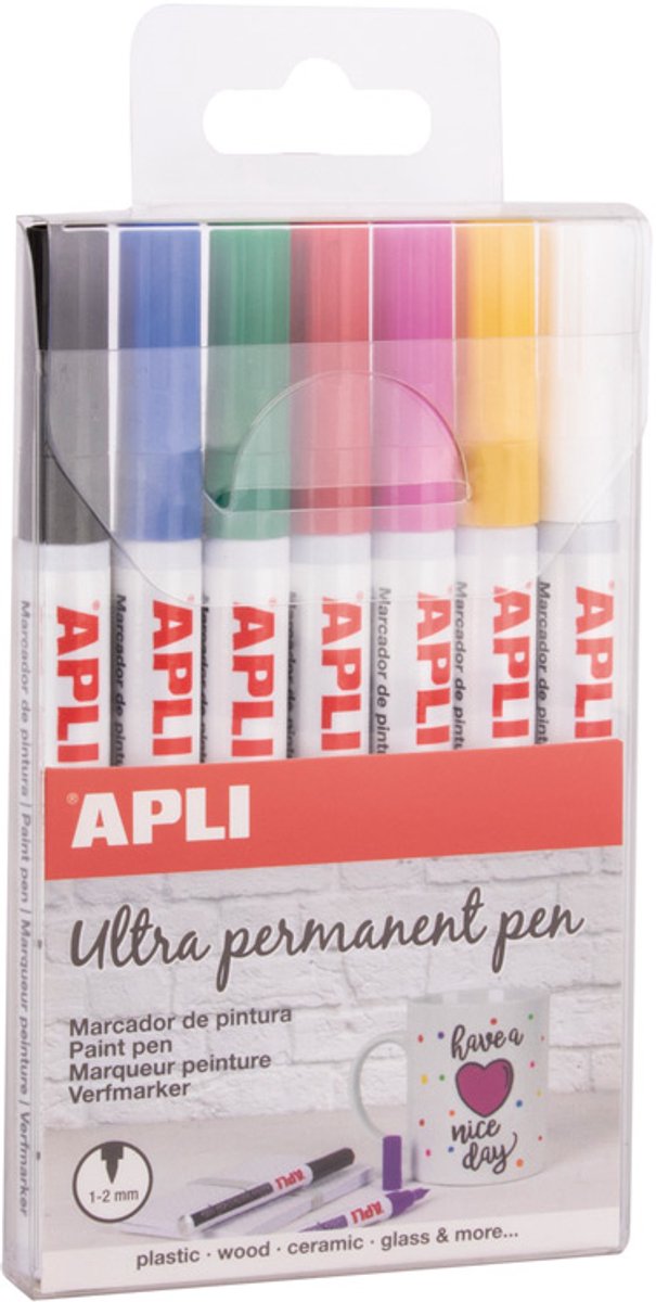 Apli kids apli ultra permanente pen - extra fijn - 7 kleuren
