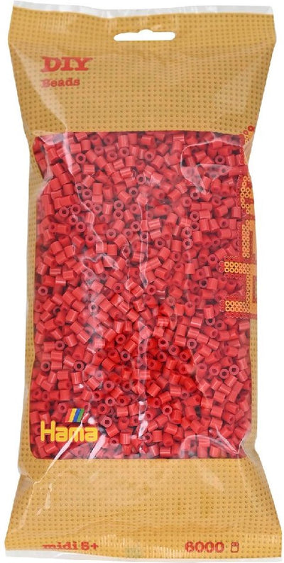 Hama String Beads Beads de cuerda 6000 piezas roja