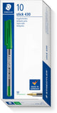Staedtler - stick 430 - balpen - medium - groen - doos met 10 stuks