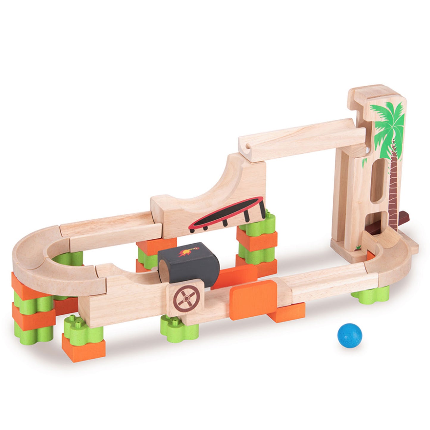 Wonderworld Wooden Marble Track Flip-Up Track