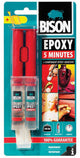 Pegamento epoxi Bison - 2 componentes - tiempo de secado 5min - 24ml