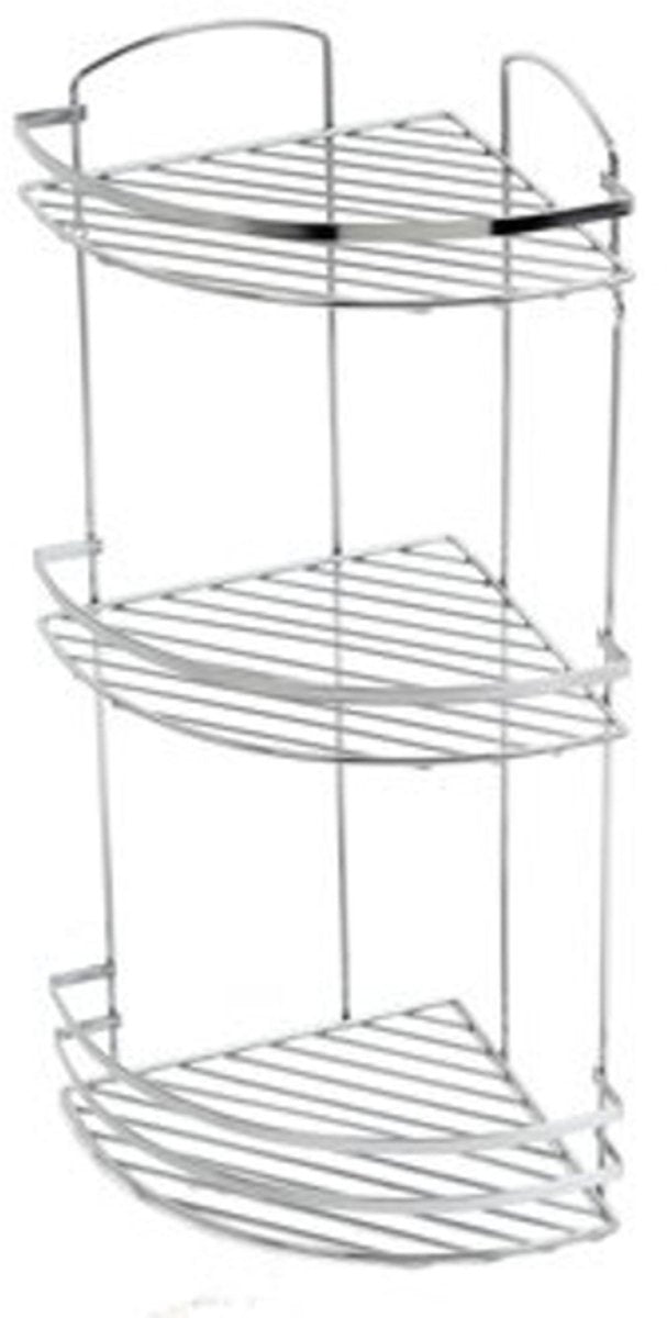 Plieger solid doucherek - hoekplanchet - 3 laags - draadmodel - chroom