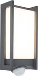 Lutec qubo - led wandlamp voor buiten - pir bewegingssensor - premium aluminium - 800lm - 3000k warm licht - ip54 extra weerbestendig - donkergrijs - 110 x 270 x 76 mm