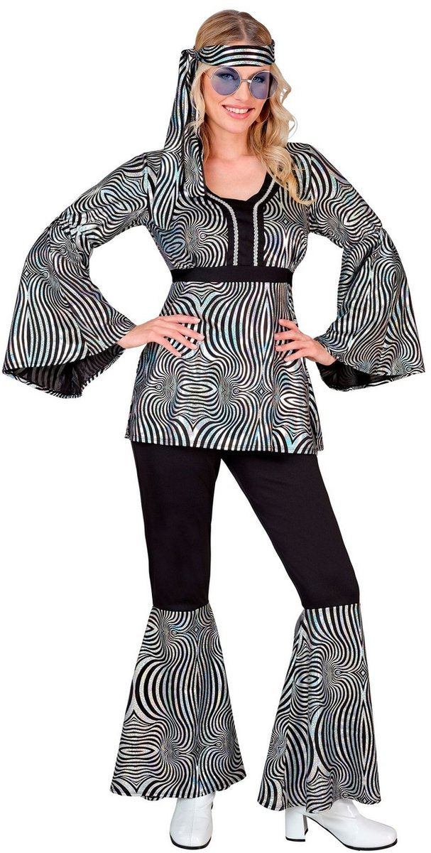 Widmann anni '70 groovy costume da discoteca argento xxl donna