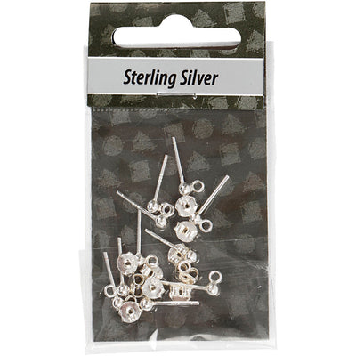 Creative Company Oorsteker, L: 13 mm, argento, 10 pezzo 1 scatola