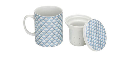 Cosy trendy theemok met filter + deksel blauw