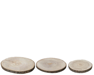 Placa base de madera Decoris dia37cm 3 piezas