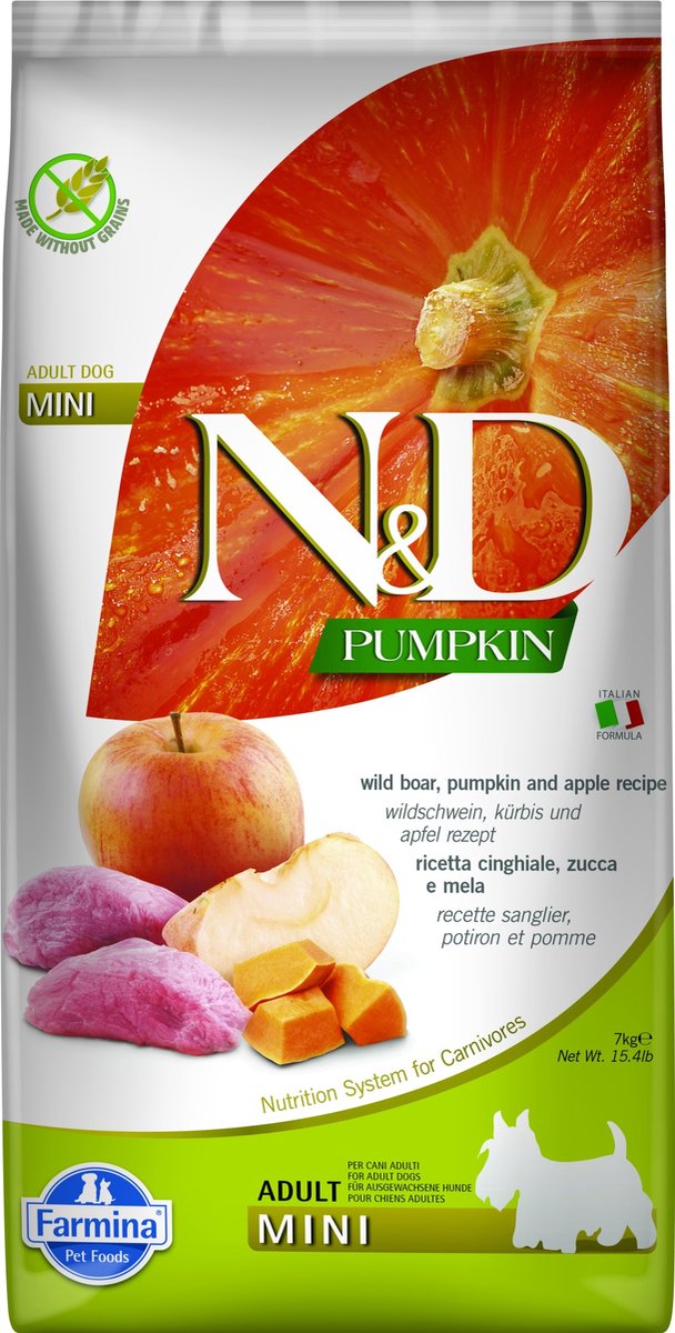 N d food farmina adult mini adult mela zucca cinghiale 7 kg
