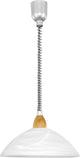 Eglo lord 2 - hanglamp - 1 lichts - ø360mm. - zilver, nikkel-mat, beuk - wit