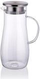 Caraffa Alpina con coperchio da 1,4 litri in vetro acciaio inox trasparente argento