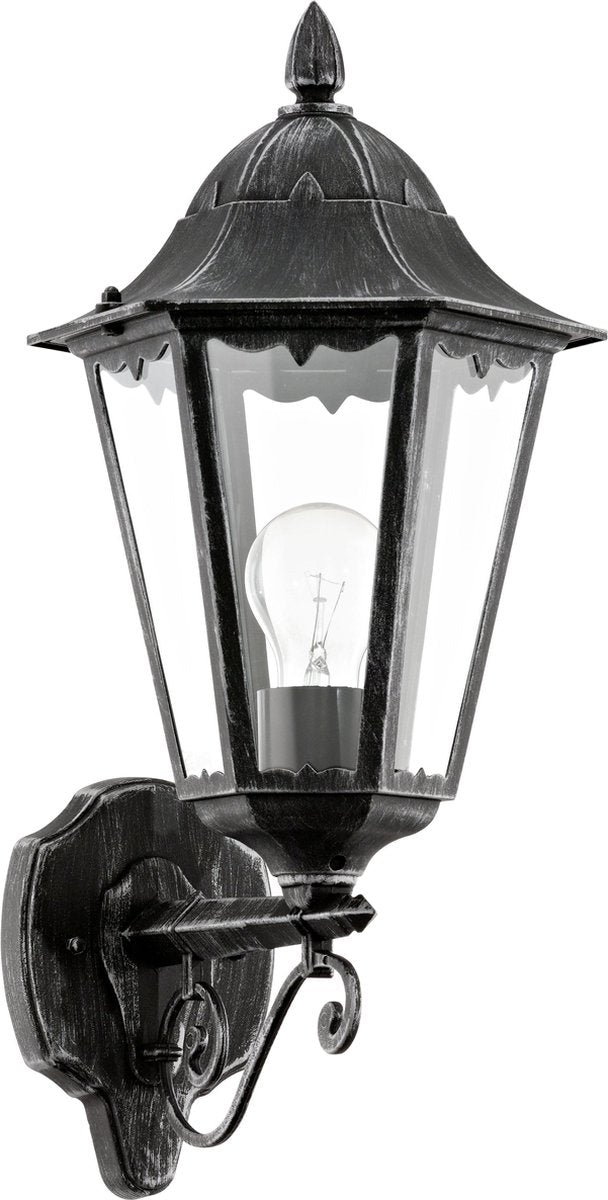Eglo navedo wandlamp buiten - e27 - 47,5 cm - zwart zilver