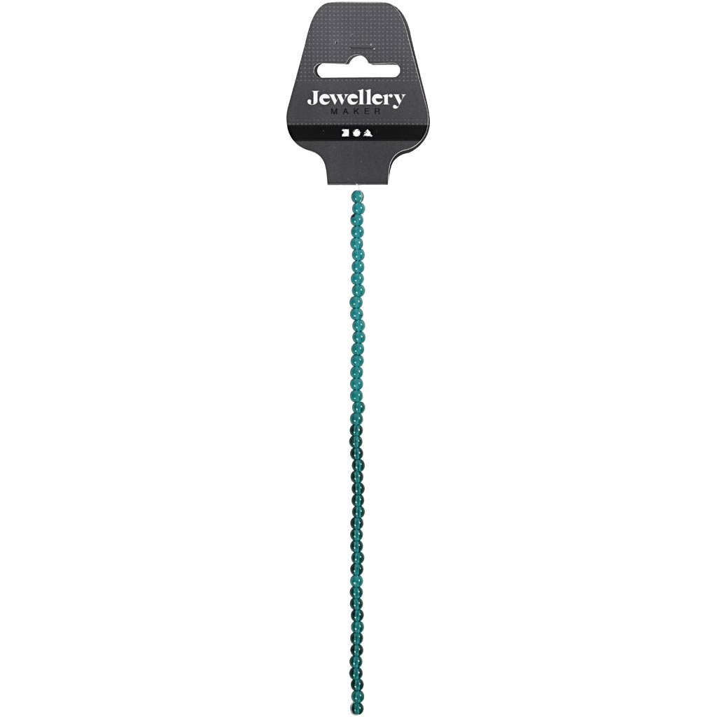 Creativ company cuentas de vidrio, d 4 mm, medida agujero 1 mm, verde, 45 piezas 1 caja