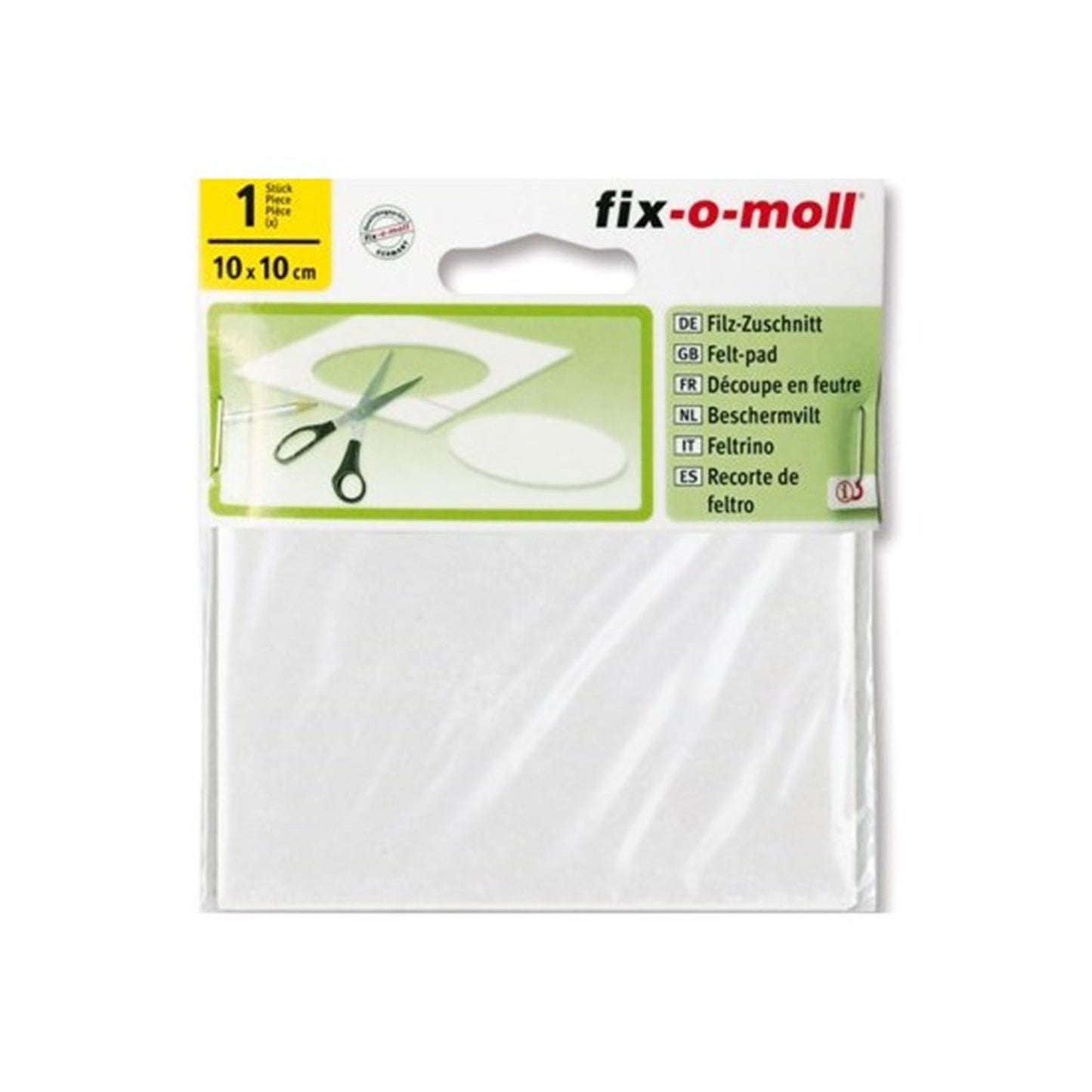 Aliante in feltro Fix-o-moll 10x10 cm bianco