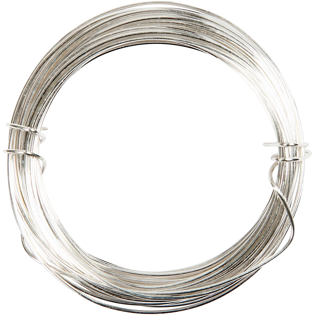 Creativ Company silver -plated wire, thickness 0.8 mm, silver -plated, 6 m 1 roll