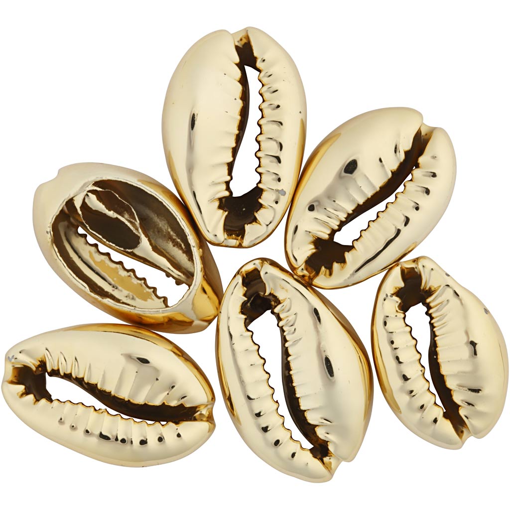 Conchas de empresa Creativ, l: 20 mm, chapadas en oro, 6 piezas 1 caja