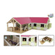 Kids Globe Globe Paardenhoekstal con 3 cajas y almacenamiento de rosa 1:24