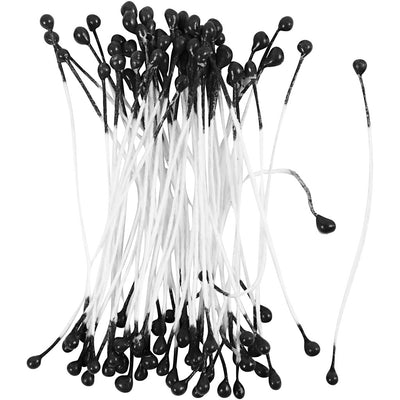 Estambres de flores Creativ company, l: 6,4 cm, d 2 mm, negro, 100 piezas 1 caja