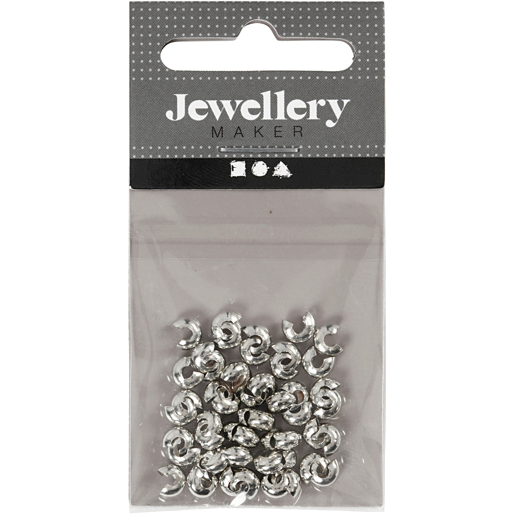 Creativ company metalen hoes verzilverd, 50st.