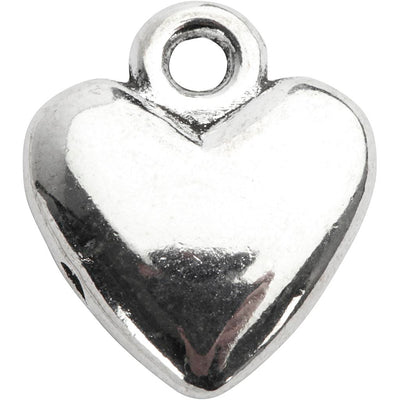 Creative Company Heart -Pendant Silver -Pliated Silver, 10st.