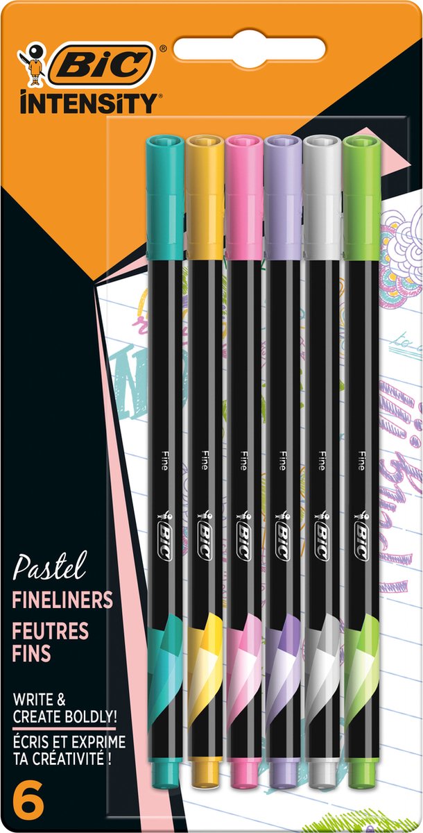 BIC intensidad Fineliners pastel, 6st.