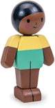 Muñeca de casa de muñecas de hoja tierna mocha boy - muñeca de juguete de madera.