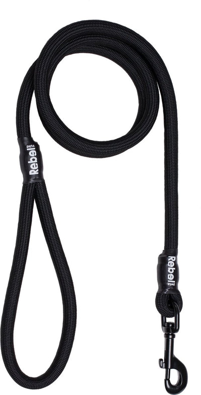 Guinzaglio per cani Rebel Petz - guinzaglio da addestramento - nero - l - 12 mm x 140 cm