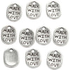 Ciondolo gioielli Creative Company, l: 12 mm, l: 8 mm, misura del foro 1 mm, placcato argento, 10 pezzi 1 scatola